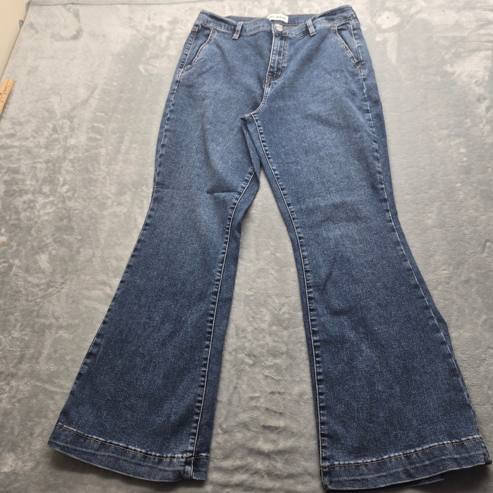 DKNY Jeans Womens Size 30 Blue Flare Leg Denim Pants Medium Wash High Rise